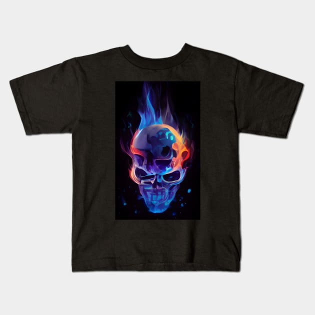 Blue Fire Kids T-Shirt by jellycreatives